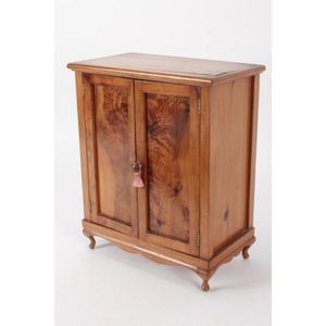 Walnut apprentice linen press, with two central doors, opening…