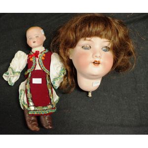 SOLD Antique DEP Size 7 Antique French Bisque Doll, 17.5 IN