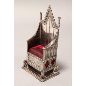 Edwardian sterling silver throne pin cushion, hallmarked…