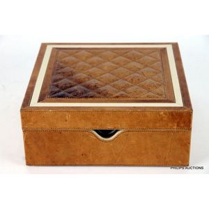 A camel leather trinket box by the Al Khaznah Tannery, Abu…