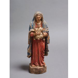 Virgin Mary with child, from Goa, carved and painted wood,…