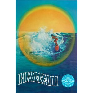 An original 'Hawaii' lithographic poster for Pan Am, by an…