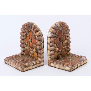 A pair of folk art shell bookends, Queensland origin,…