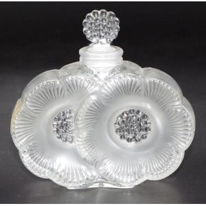 Lalique'Deux Fleurs'frosted crystal perfume bottle…