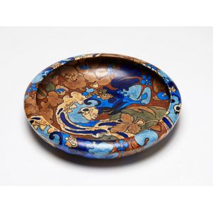 Frederick Rhead, large Bursley Ware Amstel platter, painted…