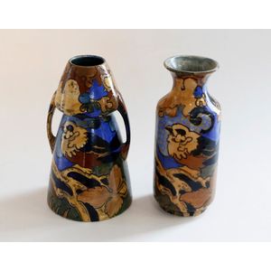 Frederick Rhead, two Bursley Ware Amstel small vases, painted…