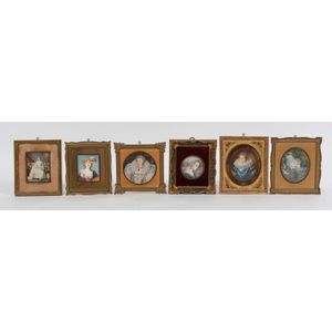 A collection of decorative portrait miniatures, comprising six…