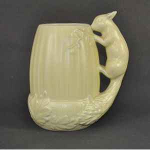 SylvaC yellow Squirrel vase. Acorn shape with squirrel form…