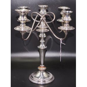 Vintage Sheffield plate candelabrum four arms with sconce, and…