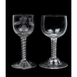 Antique Georgian plain stem cordial or wine glass - Ruby Lane