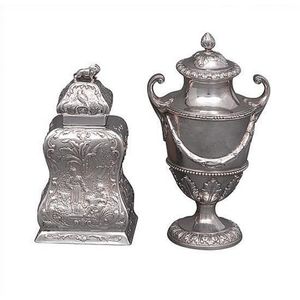 A sterling silver lidded sugar vase, R & S Garrard & Co, London…