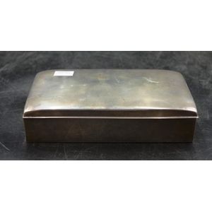 Vintage sterling silver cigarette box wood lined, marked…
