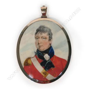 A Georgian hand painted portrait miniature, of Lt.-Col. John…