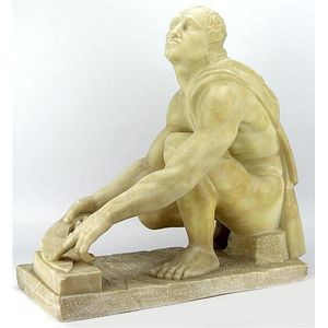 Alabaster serpentine figure 'Arrotino, the Knife Sharpener' or…
