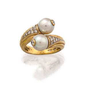 Bulgari Diamond and Pearl Toi et Moi Ring - Rings - Jewellery