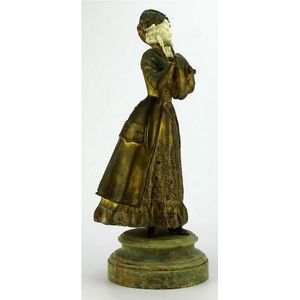 Chryselephantine gilt Art Deco figure of a crinoline lady…