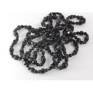 Long black onyx necklace