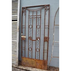 Impressive French Art Deco wrought iron entrance door, approx…