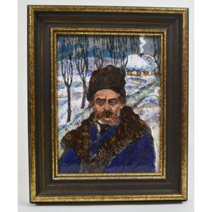 Nanina Prakoff, Russia three enamel panels, 20th century 'Full…