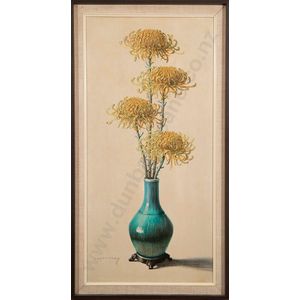 Vladimir Tretchikoff, chrysanthemums, vintage framed print, 90…