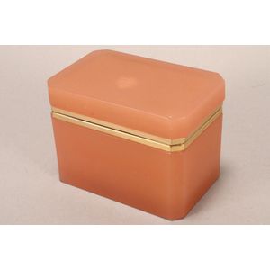 French opaline glass jewellery casket, of rectanguilar form…