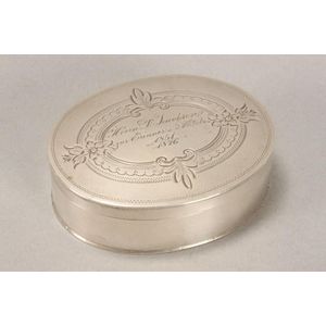 German silver box and cover, Altona city mark to base, of oval…