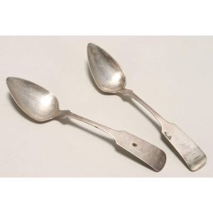 Pair of 19th century American coin silver spoons, by D.M…