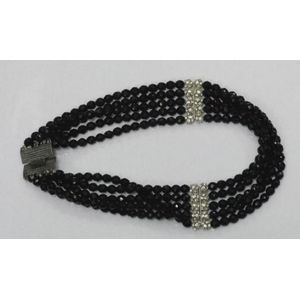 French jet and crystal necklace