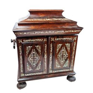 Late 19th century sewing workbox with a writing slope and…