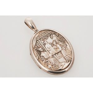 Chinoiserie Silver Locket for Cancer Research - Pendants/Lockets ...