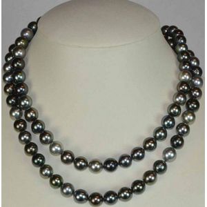 Black Tahitian Pearl Strand with Silver Clasp - Necklace/Chain - Jewellery