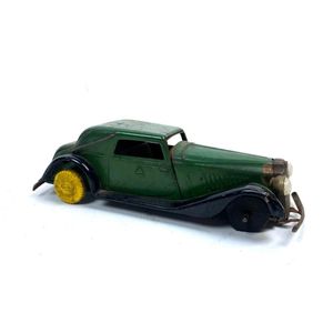 Triang Minic toys, England: tin plate litho wind up green sedan…