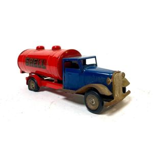 Tri-Ang Minic, England: a tin plate litho wind up shell van, 15…