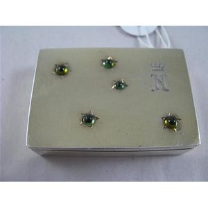 Superior sterling silver matchbox, with garnets inset in lid in…