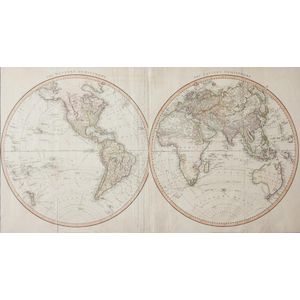 Jacques-Nicolas Bellin - maps of the Hemispheres, C.1742, hand…