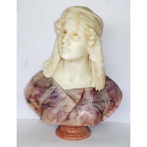 Italian marble and alabaster bust of a maiden attributed to…