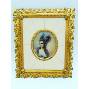 Hand painted miniature, 19th century French portrait miniature…