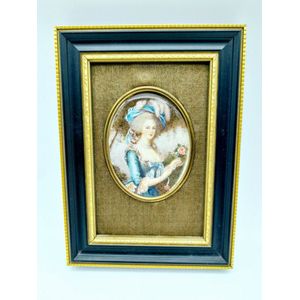 Hand painted miniature, 19th century portrait miniature on…