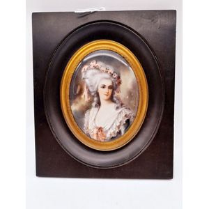 Hand painted miniature, 19th century French portrait miniature…