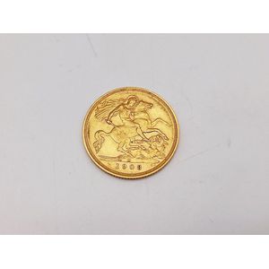 1908 half gold sovereign, St George and the dragon