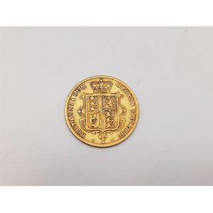 1880 half gold sovereign, Britanniarum coat of arms
