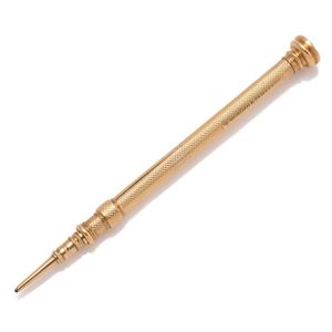 A gold retractable pencil by S. Mordan & Co makers, diamond…