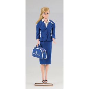 Pony tail swirl Barbie, blonde wearing American Airlines…