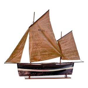 A scratch built model of a two masted lugger, late 19th/early…