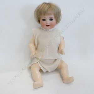 German Bisque Doll Antique Porcelain Mohair Wig Sleep Eyes Marked Spec -  ChristiesCurios