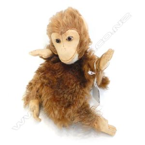Steiff like monkey puppet, height 23 cm, brown button eyes. Fur…