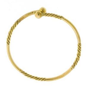 Beaded 18ct Gold Bypass Bangle, 18.9g - Bracelets/Bangles - Jewellery