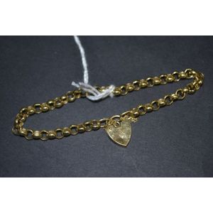 9ct yellow gold belcher link bracelet with locket