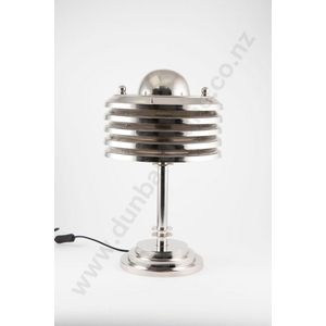 British Art Deco revival chromium plated lamp, 40 cm height