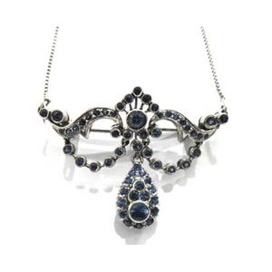 sapphire necklace brooch 14ct sixty round gold antique 00ct pendant section total